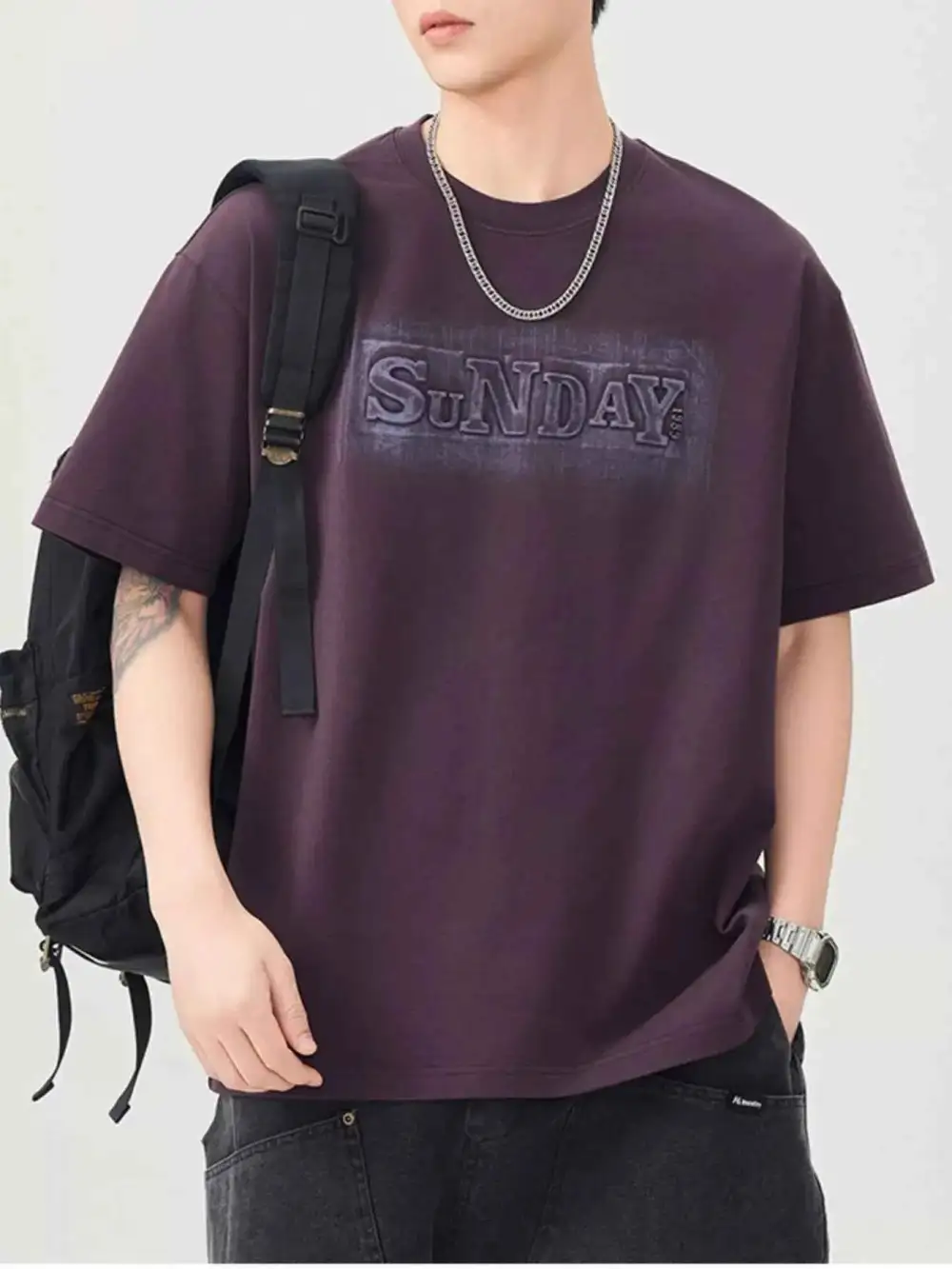 Clean Look Letter Round Neck Short Sleeve T-Shirt