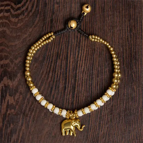 Turquoise Elephant Double Layer Plated Copper Bracelet
