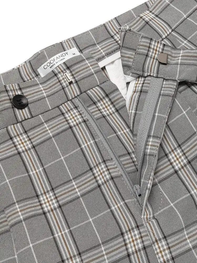 Casual Plaid Suit Pants