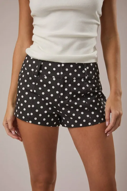 Mid-Rise Polka Dot Shorts