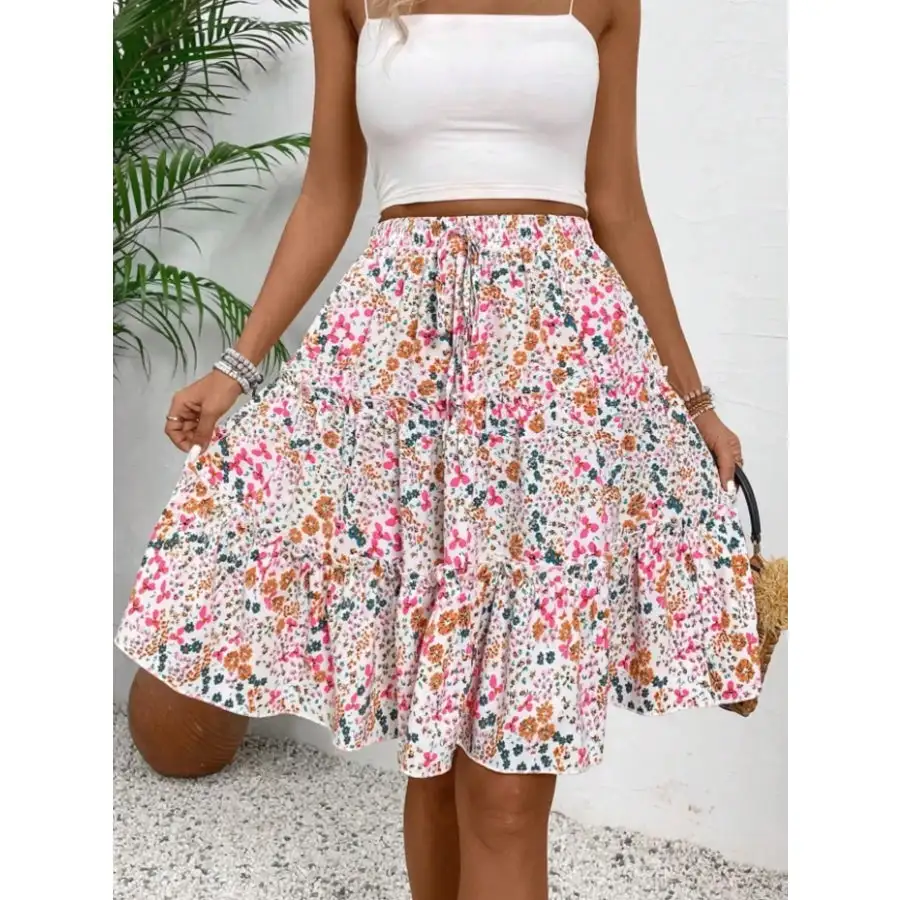 Everyday Print Midi Skirt