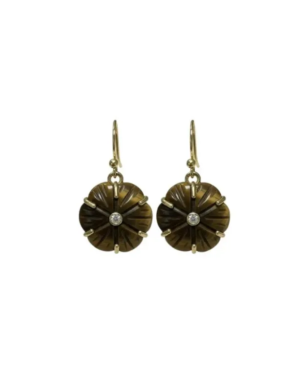Flower Crystal Accent Statement Earrings