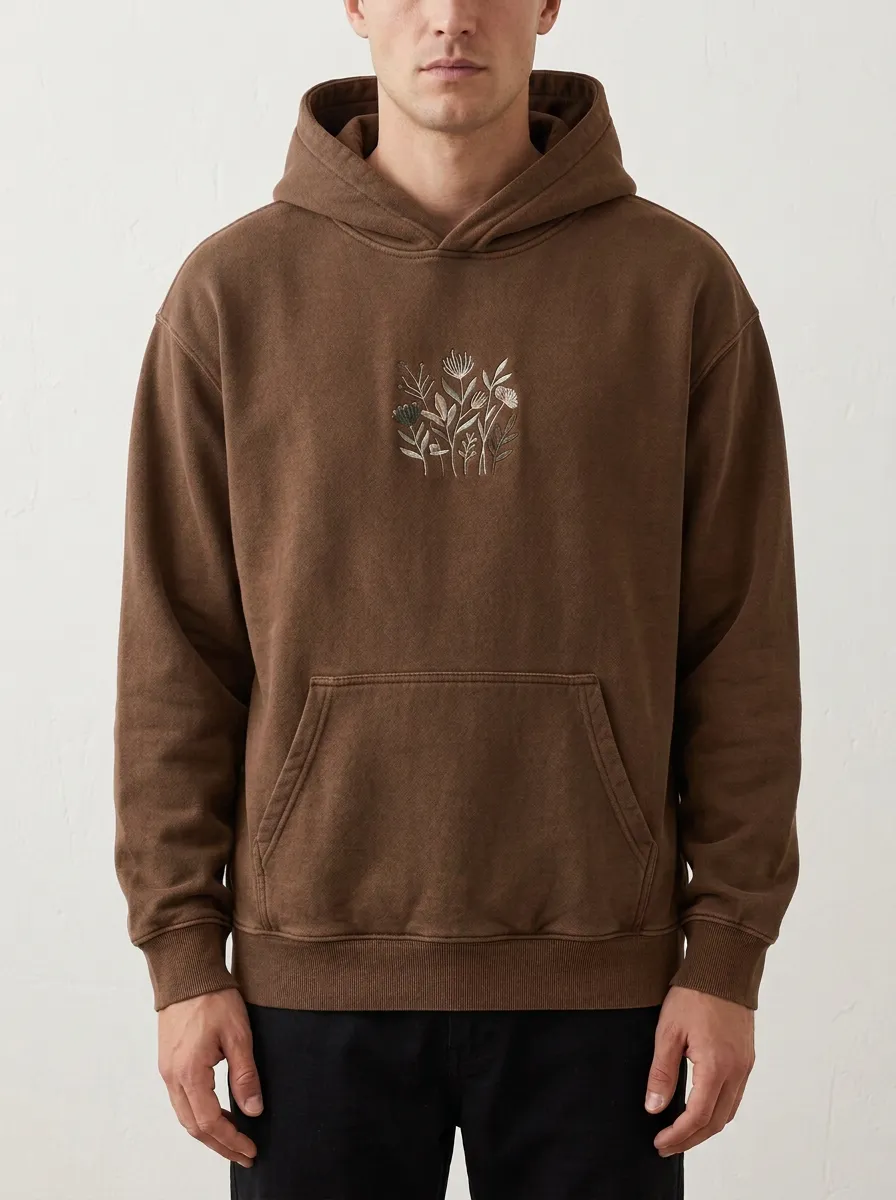 Unisex Nature Lover Wildflower Botanical Print Hoodie