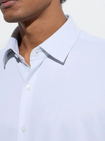 Light Grey Solid Skinny Man's Shirt