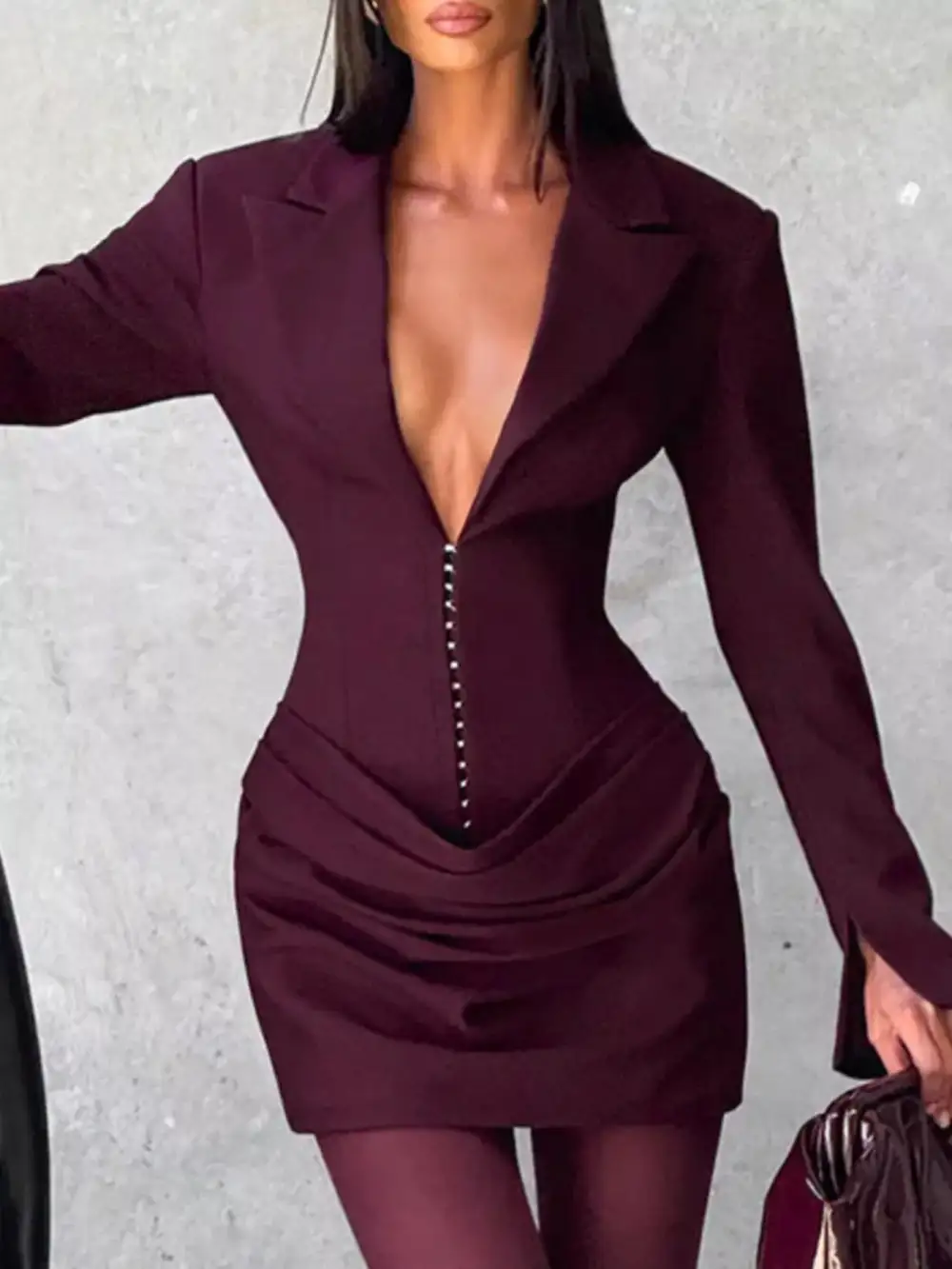 Full Size Blazer- Sleeve Mini Dress Plus Size