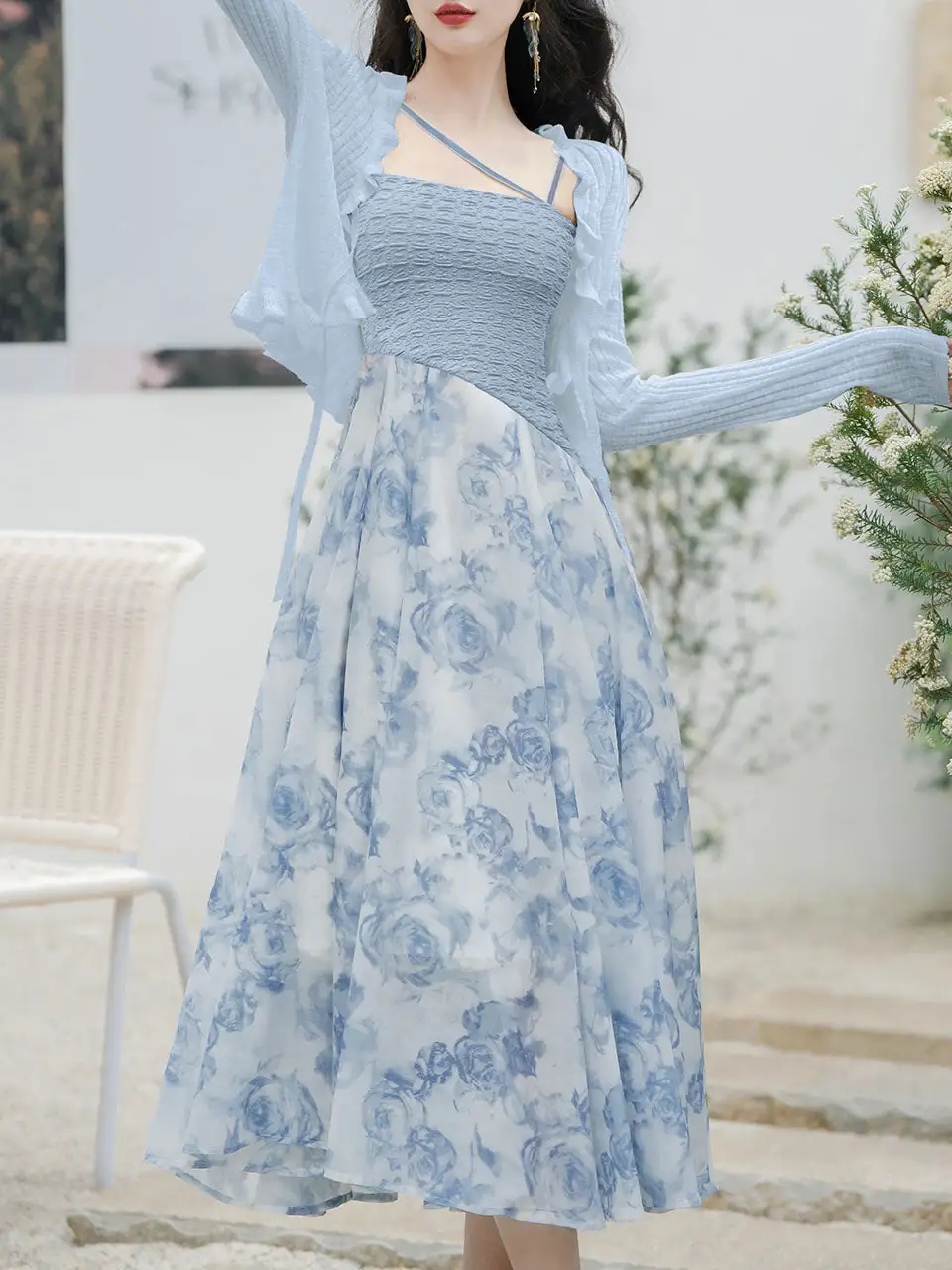 Layered Spaghetti Strap Maxi Dress