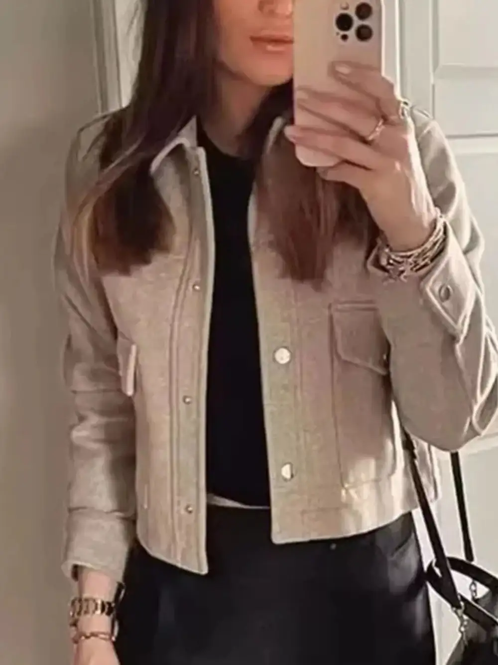 Snap Down Long Sleeve Jacket