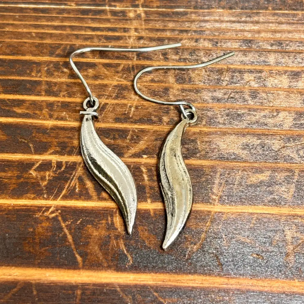 Alloy Feather Drop Earrings