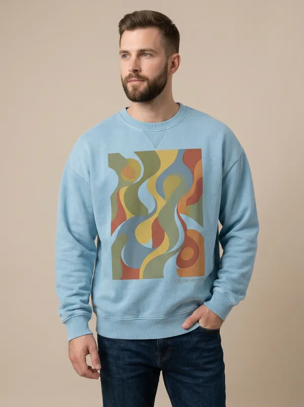 Men's Abstract Art Color Motion Printed Sweatshirt Everyday Design
