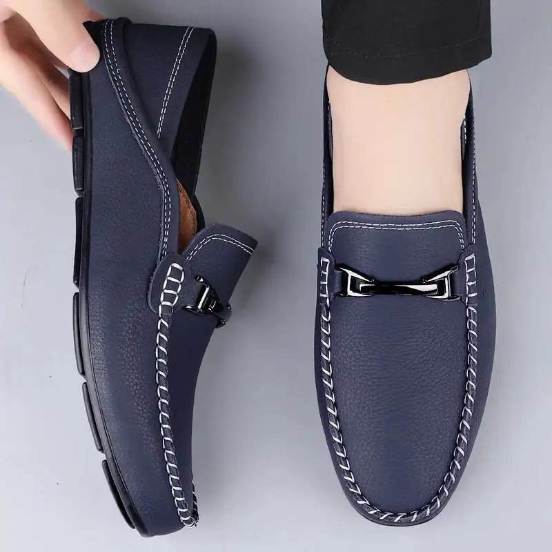 Streamlined Leather Slip-On Shoes