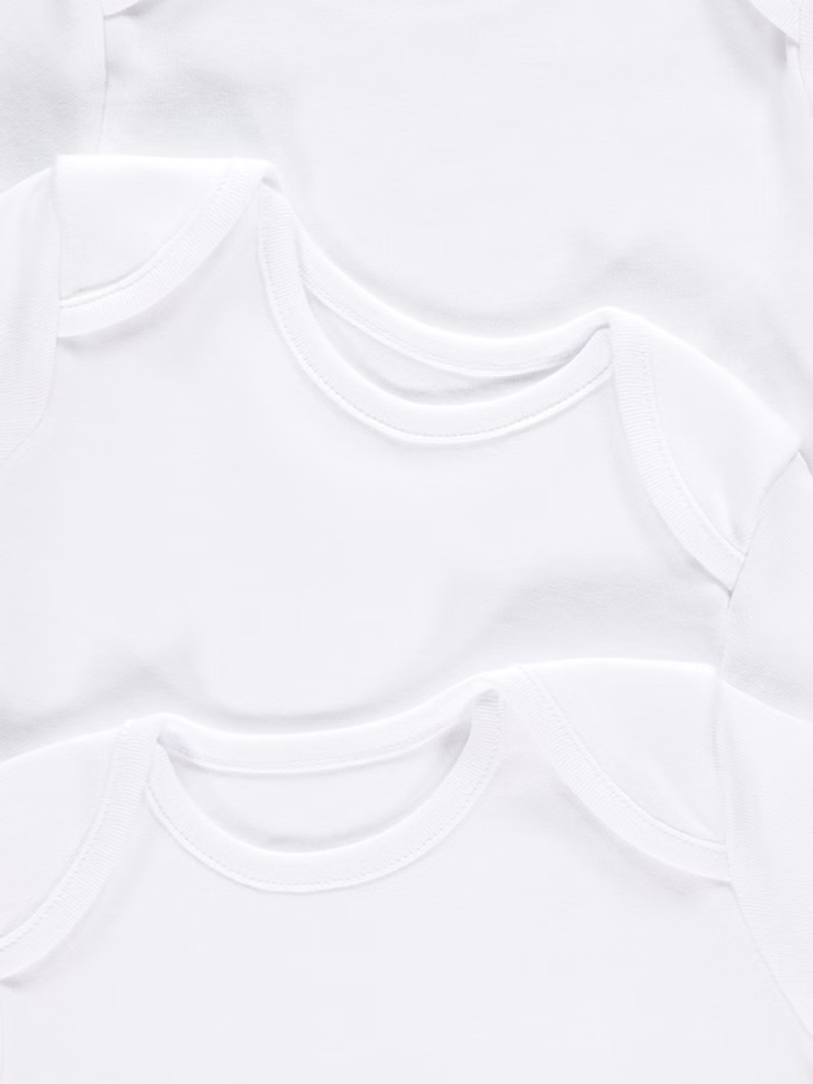 White Short Sleeve Bodysuits 5 Pack detail 1