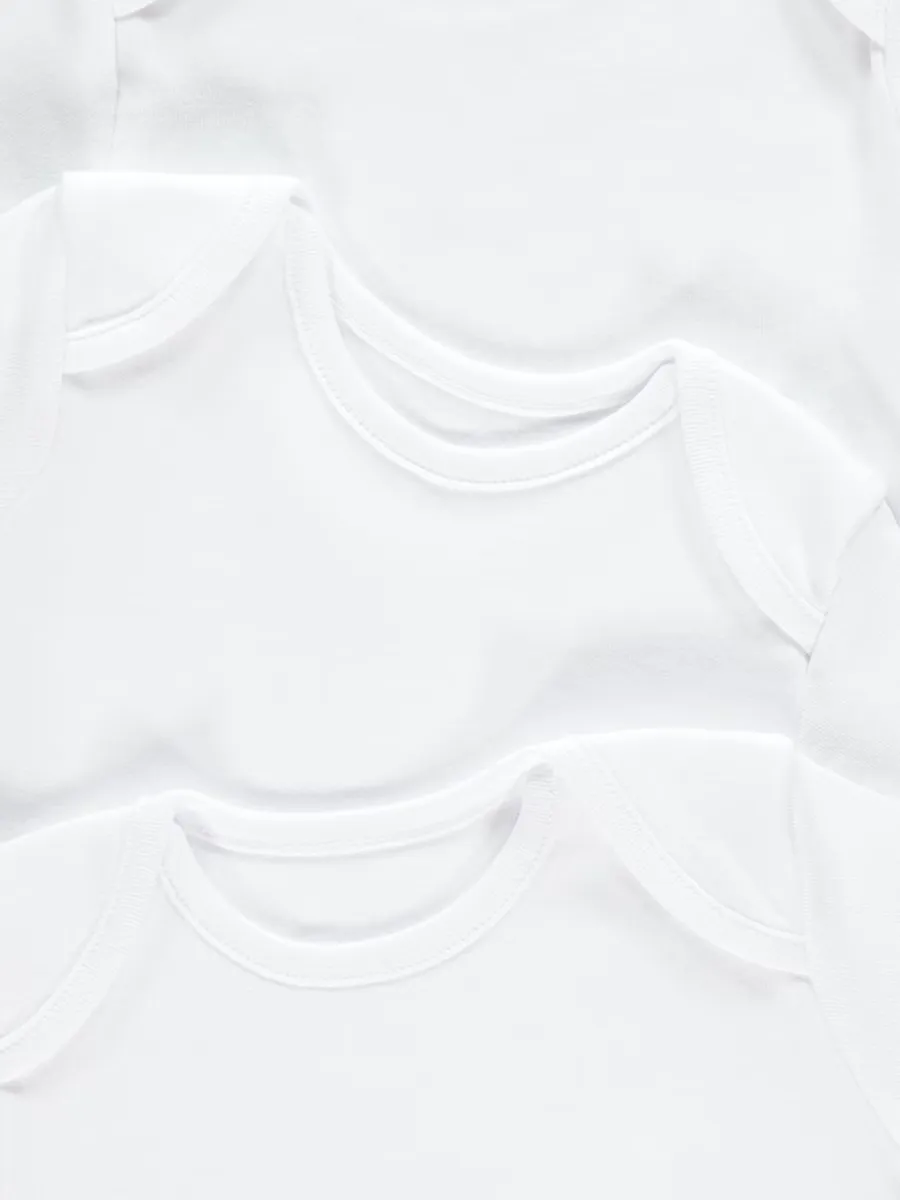 White Short Sleeve Bodysuits 5 Pack