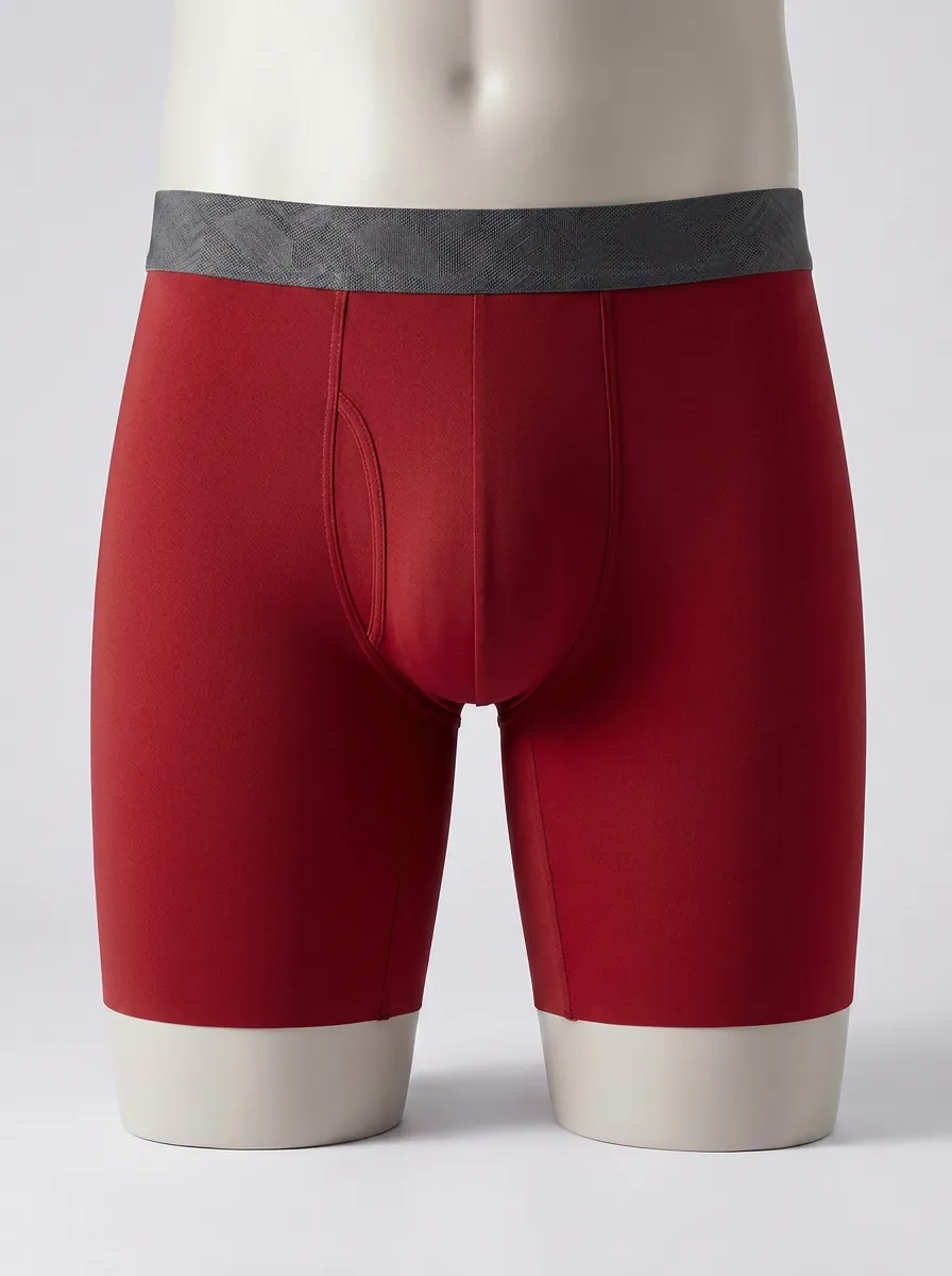 Men's Solid Grey Athletic Boxer Briefs