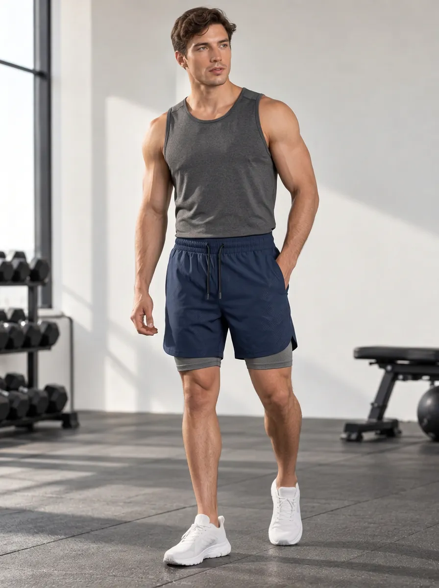 Men's Mobility Layered Printed Training Shorts
