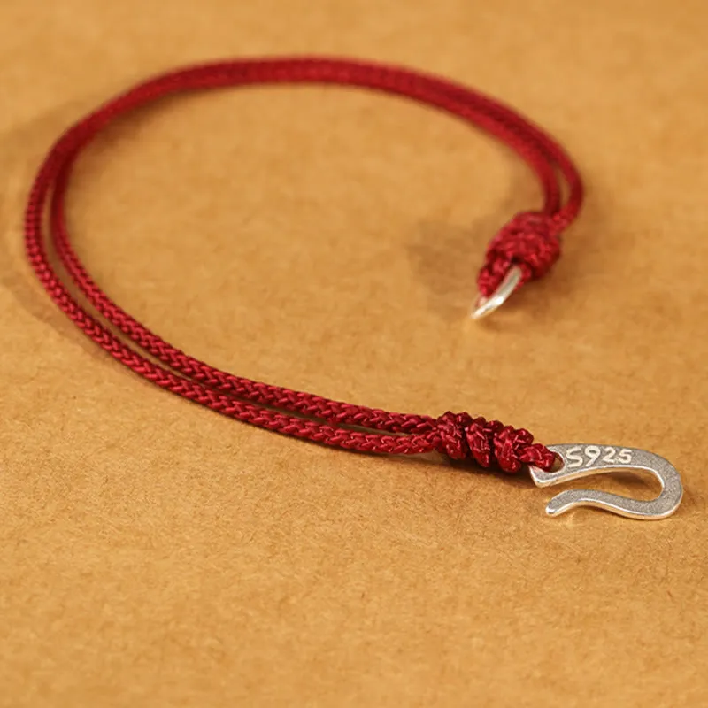 Sterling Silver Hook Design String Bracelet