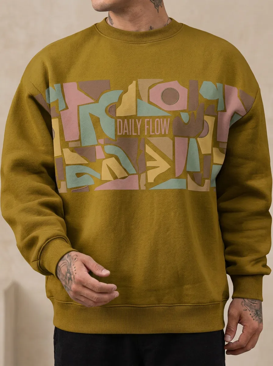 Abstract Geometric Graphic Crewneck Sweatshirt