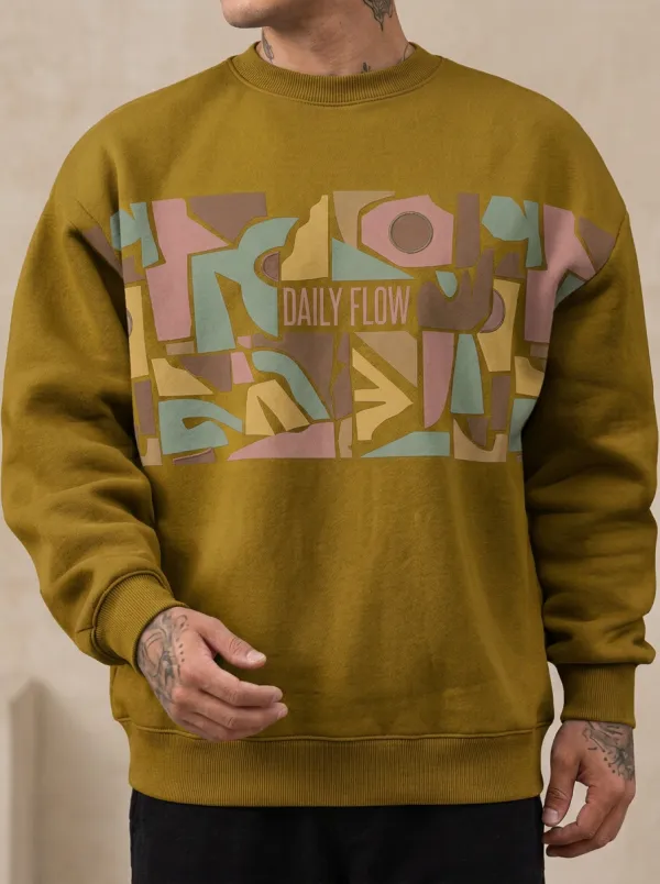 Abstract Geometric Graphic Crewneck Sweatshirt