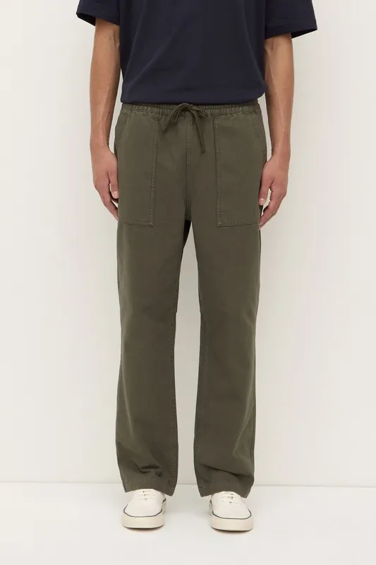 Moss Canvas Drawstring Pants
