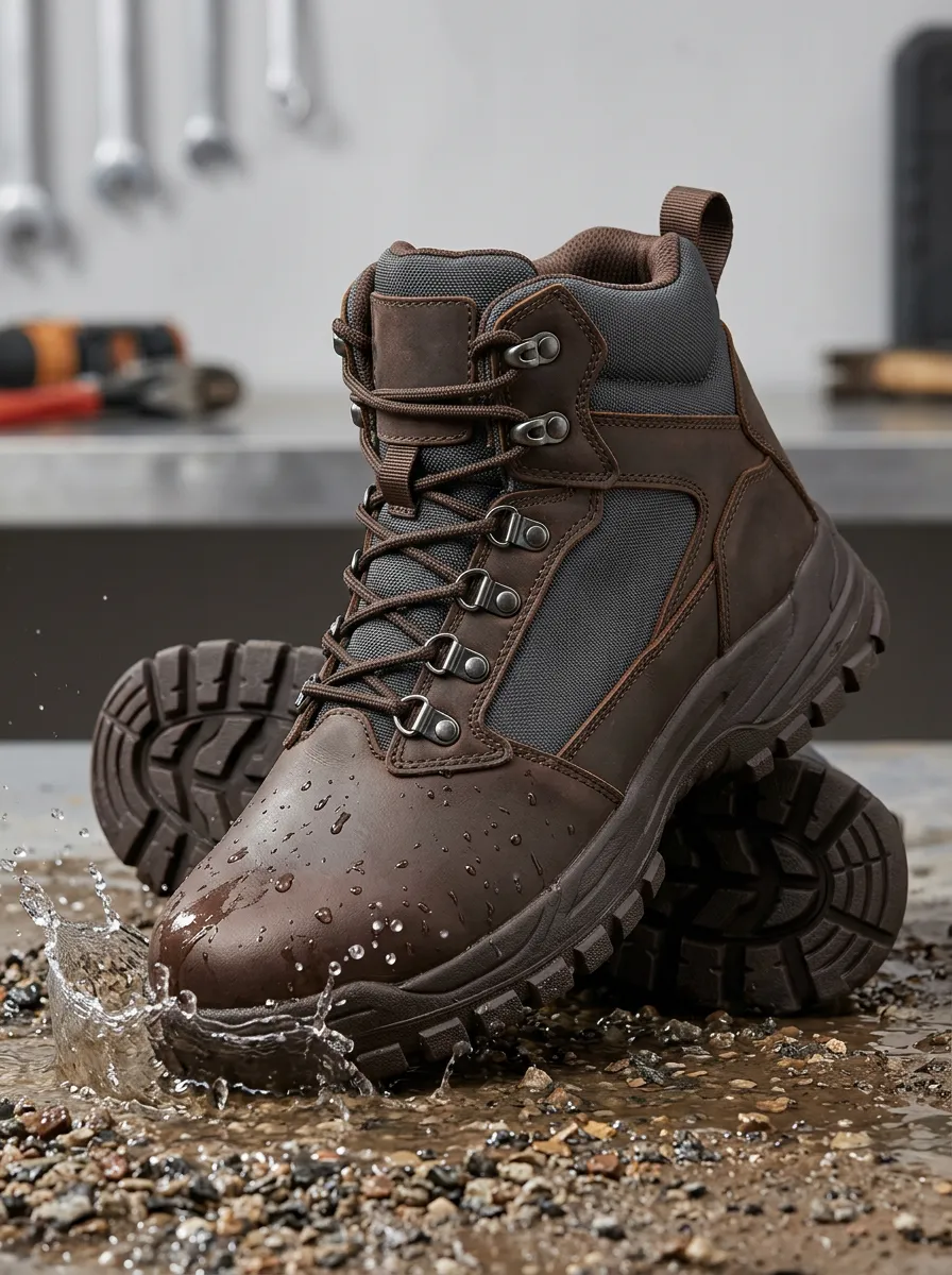 Streamlined Tactical Everyday Look Men' Waterproof Work Boots