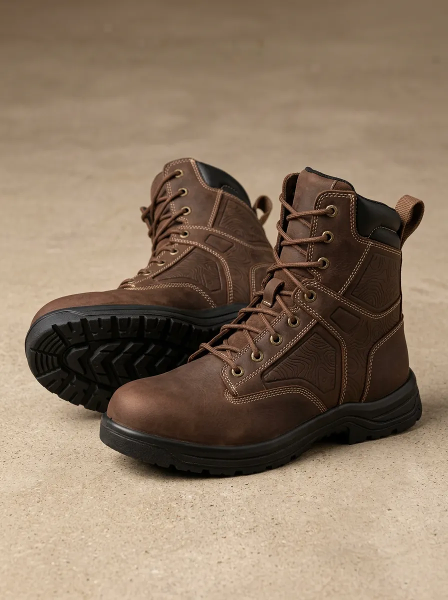 Men's Classic Topographic Map Work Boots