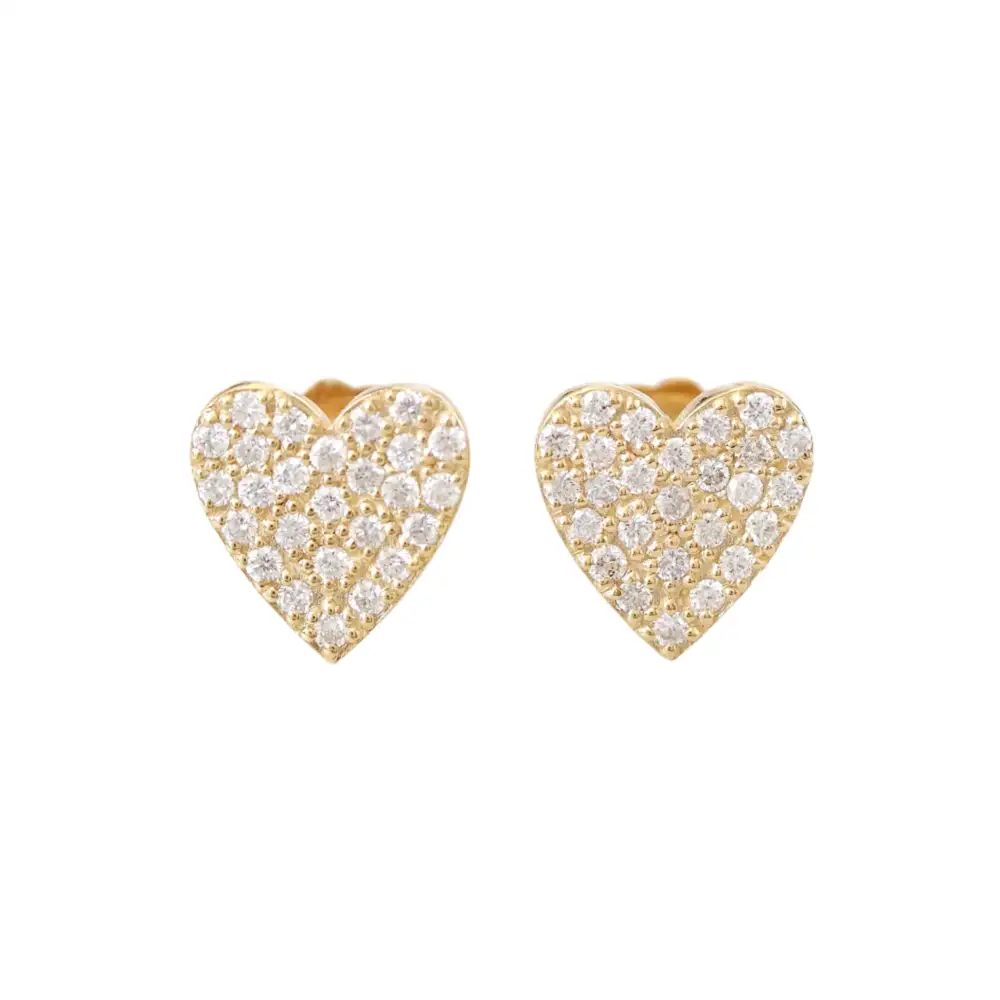 Heart Diamond Stud Earrings