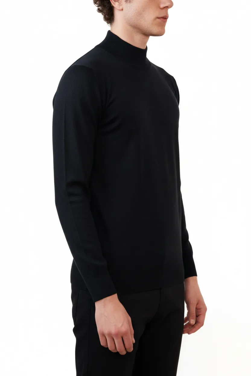 Slim Fit Viscose Turtleneck Sweater
