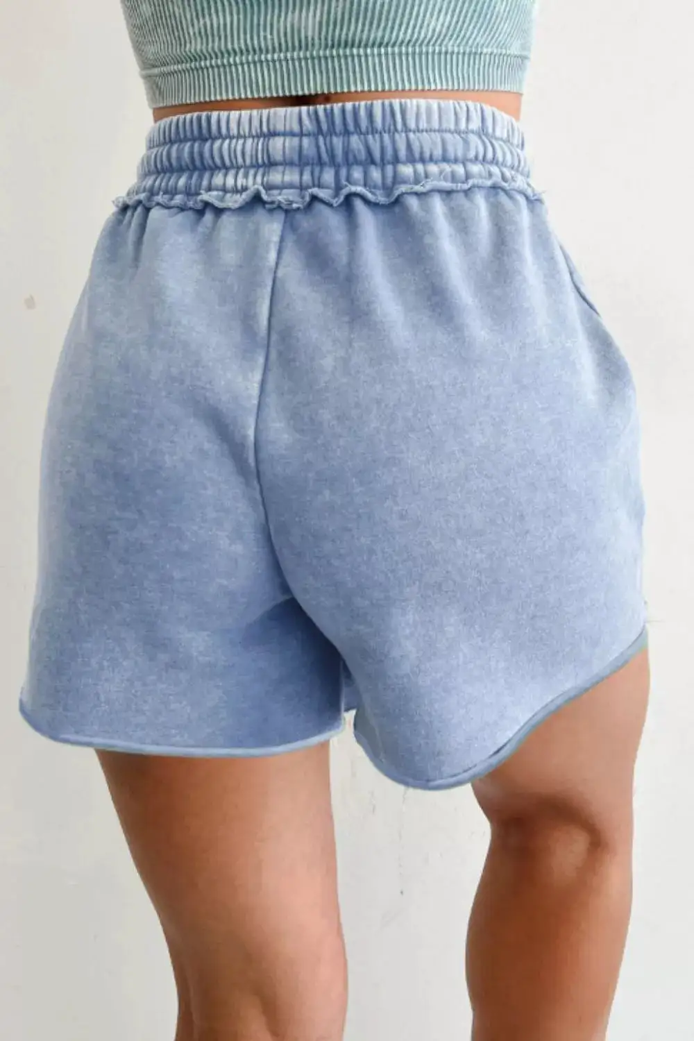 Sequin Star Print Drawstring Shorts