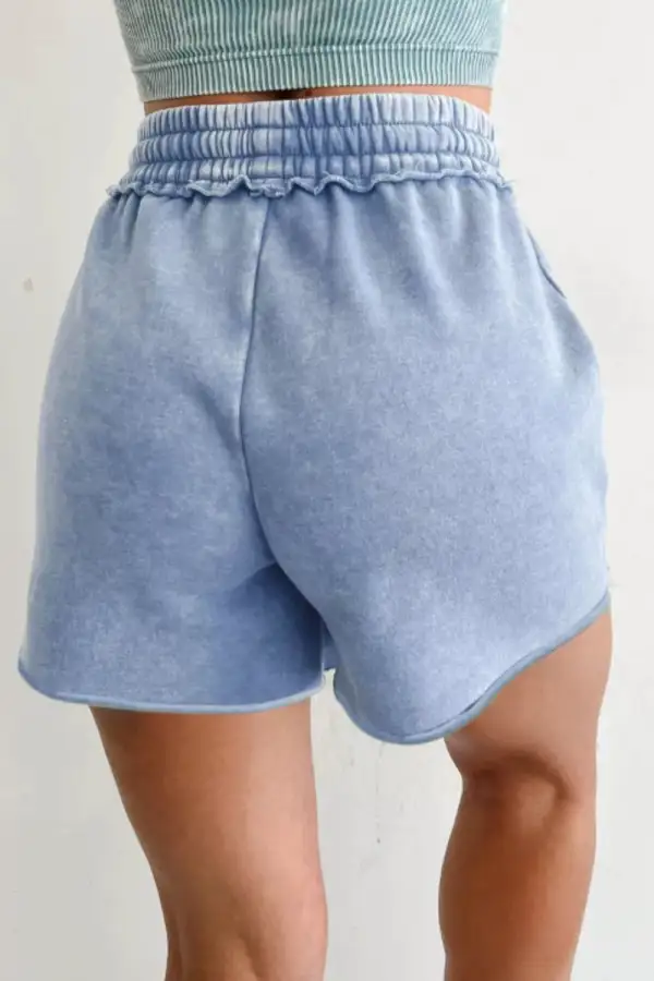 Sequin Star Print Drawstring Shorts