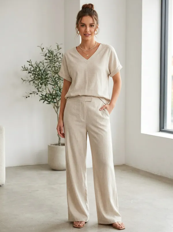Relaxed Relaxed Women's V-Neck Casual Lounge Set
