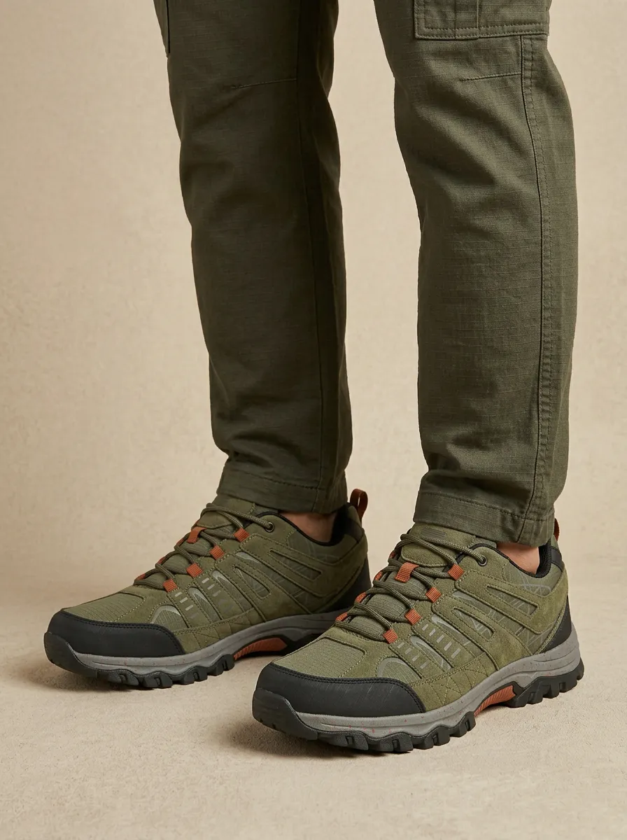 Men's Outdoor Hiking Suede Printed Trekking Shoes