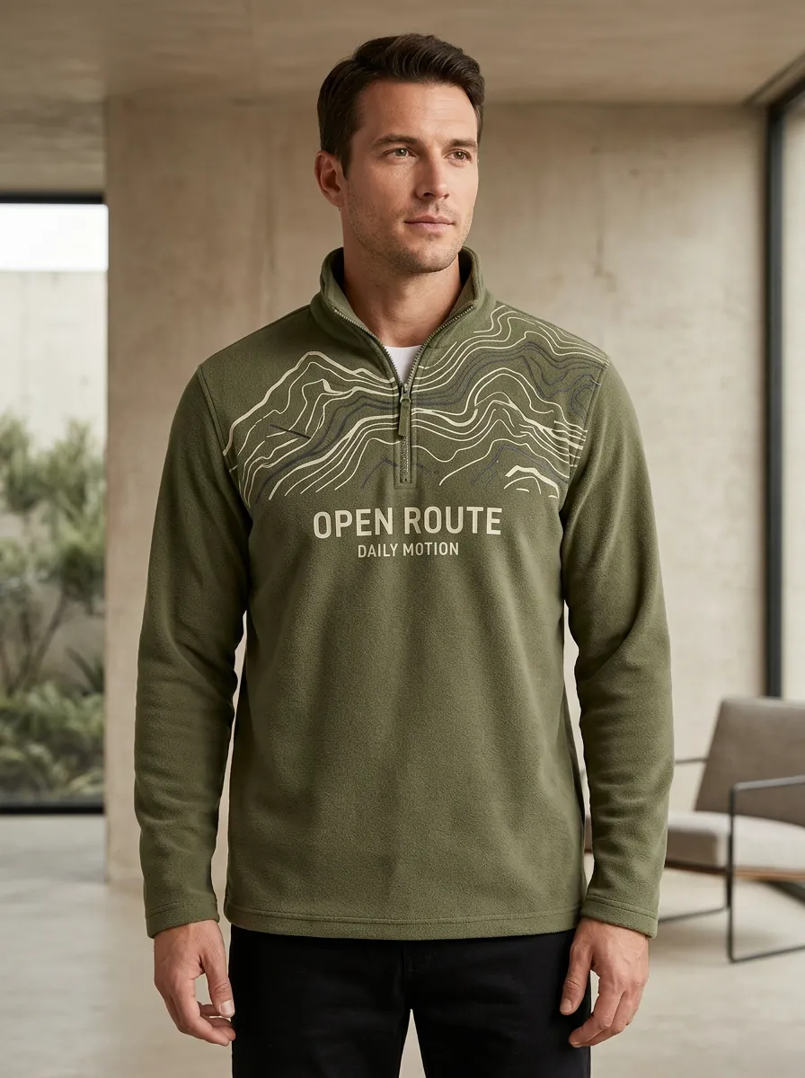 Half-Zip Half-Zip Topographic Men's Half-Zip Sweatshirt