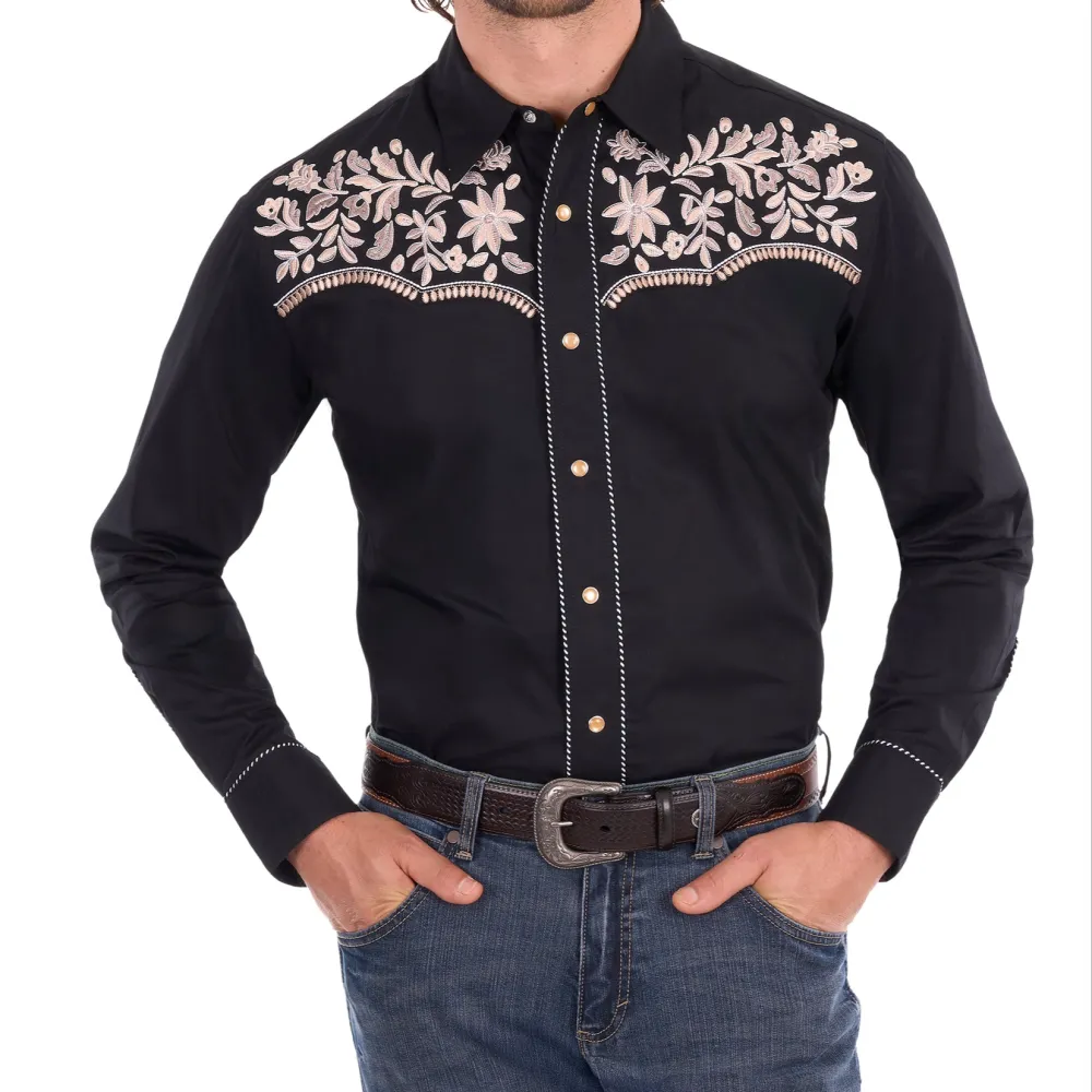 Men's Embroidered Long Sleeve Shirt
