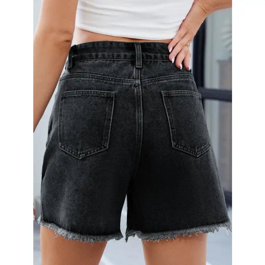 Raw Hem Denim Shorts