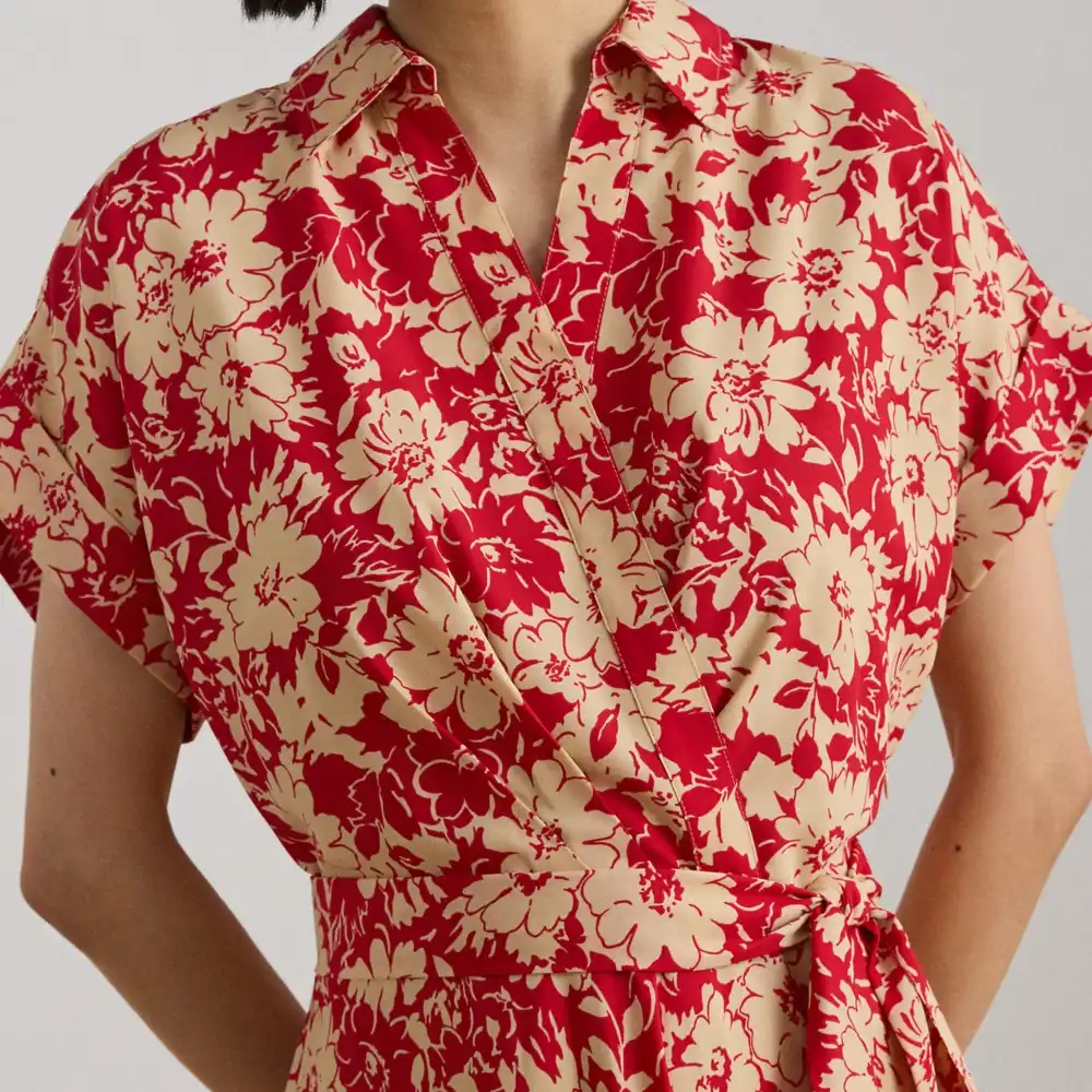 Belted Floral Women's Casual Dress