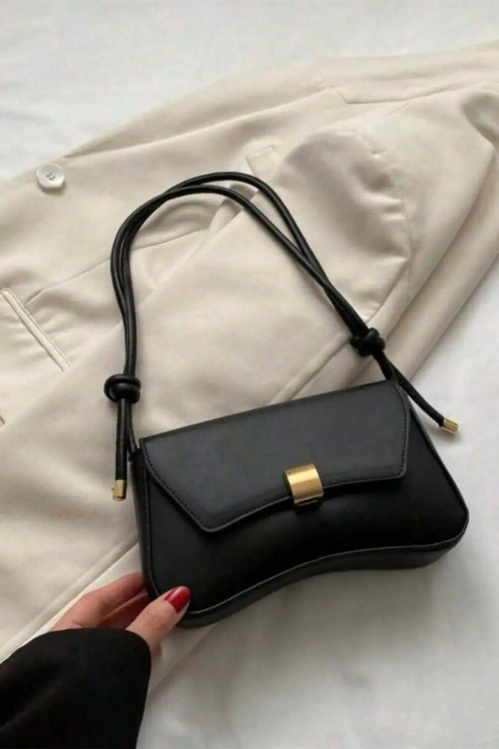 Mini Square PU Bag – Colorful Pattern, Flap Closure & Adjustable Strap