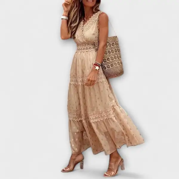 Lace Boho Flowing Maxi Dress