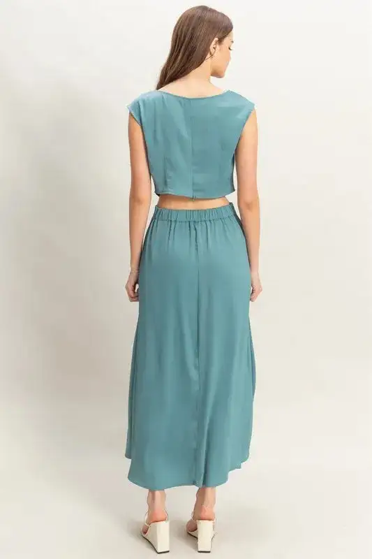 Sleeveless Top and Maxi Skirt Set