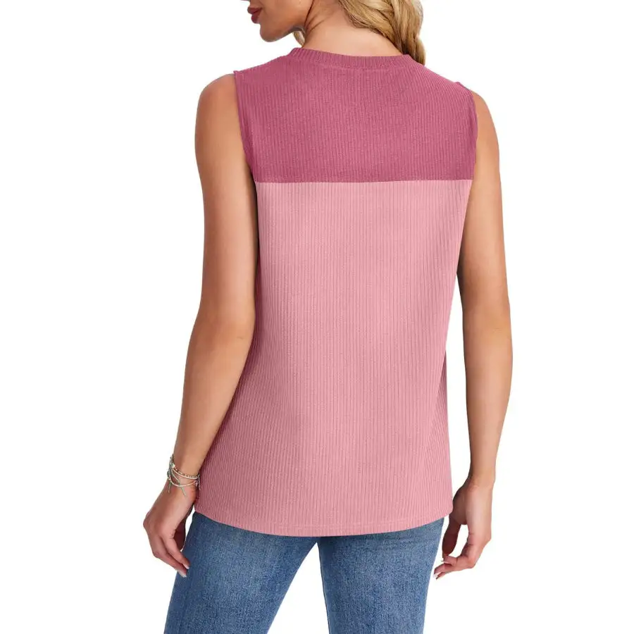 Color Block Round Neck Tank