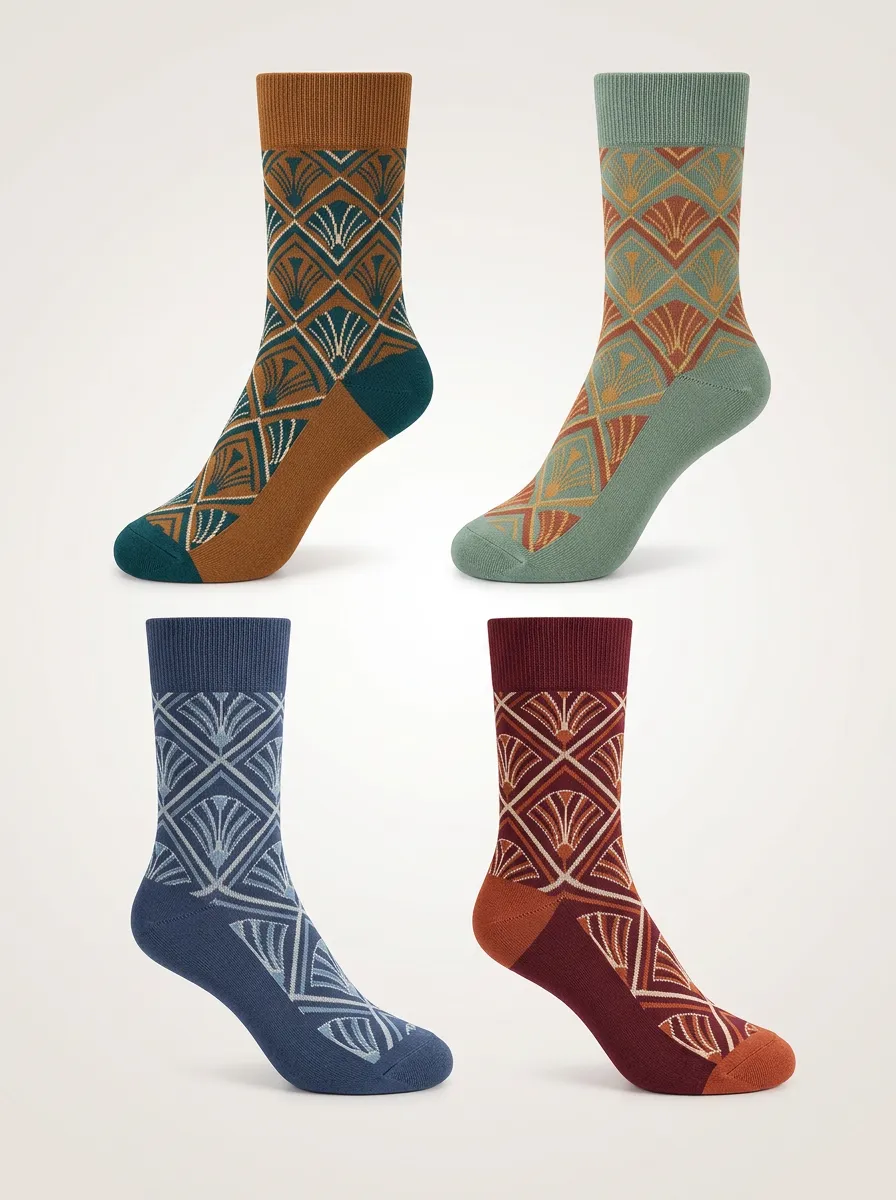 Everyday Socks Set with Geometric Inspired Motifs