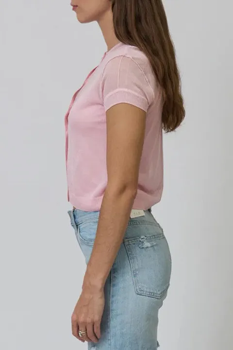 Pink Sheer Cardigan With Cami Set