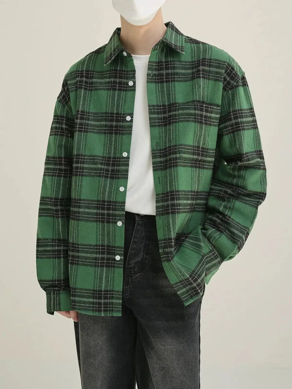 Buttoned Casual Plaid Shirt