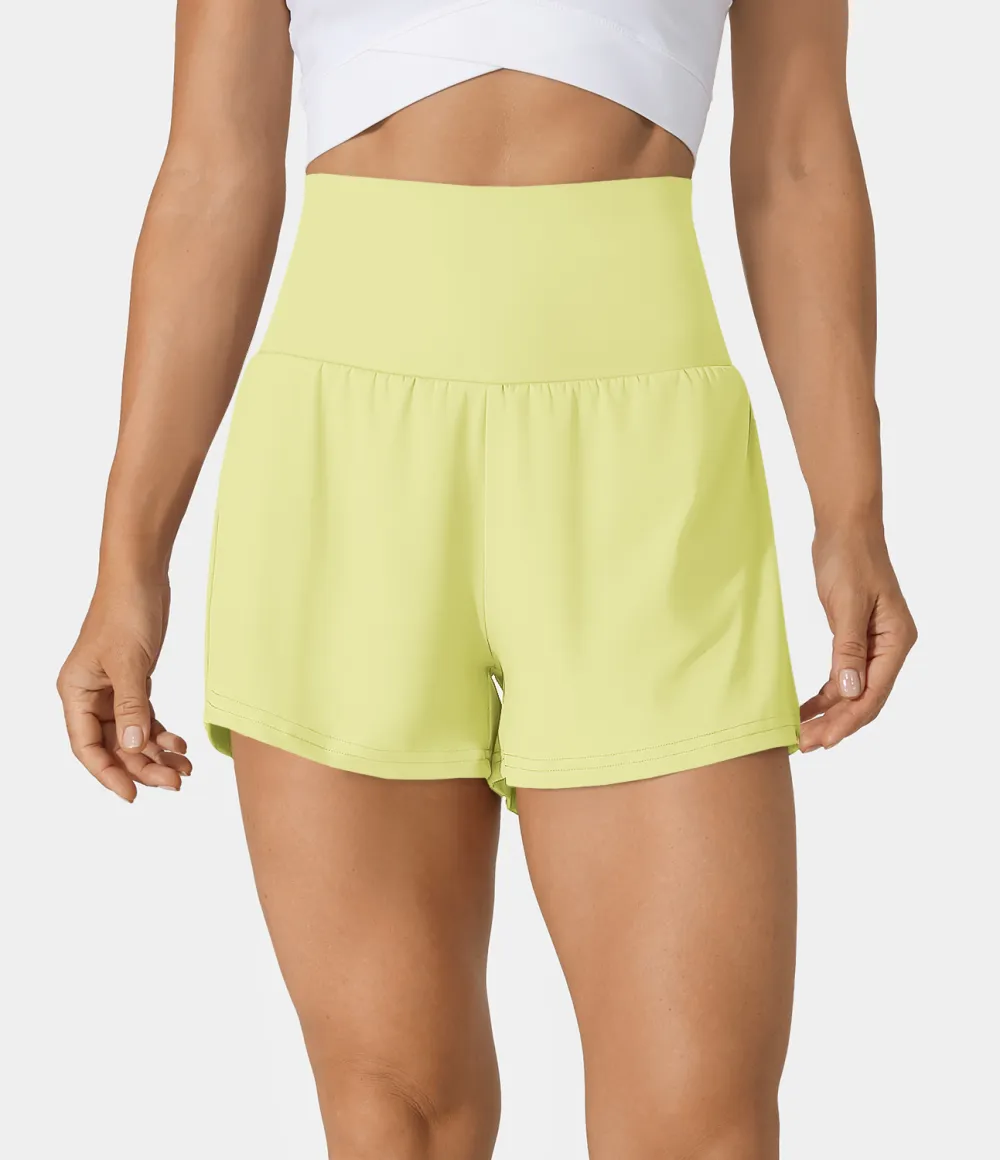 2026🔥  Super High Waisted Back Pocket & Side Hidden Pocket 2-in-1 Yoga Shorts 2.5