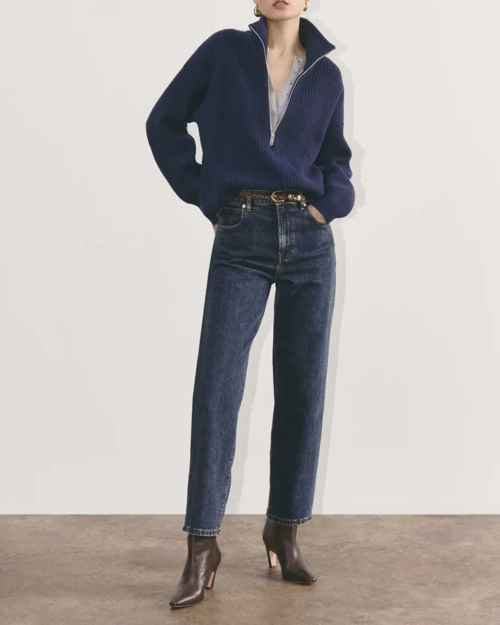 Straight-Leg High-Waisted Jeans