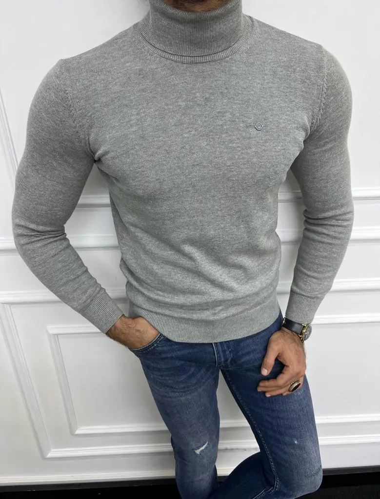 Classic Slim Fit Cotton Turtleneck Sweater