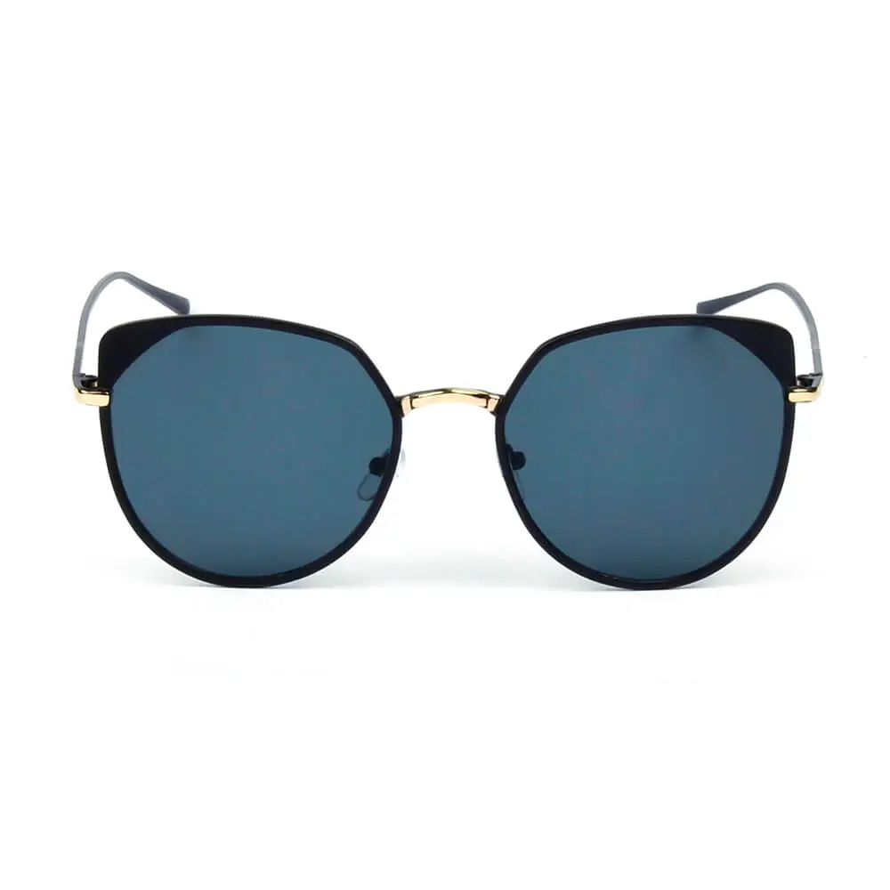 A Women's Flat Lens Metal Frame Sunglasses
