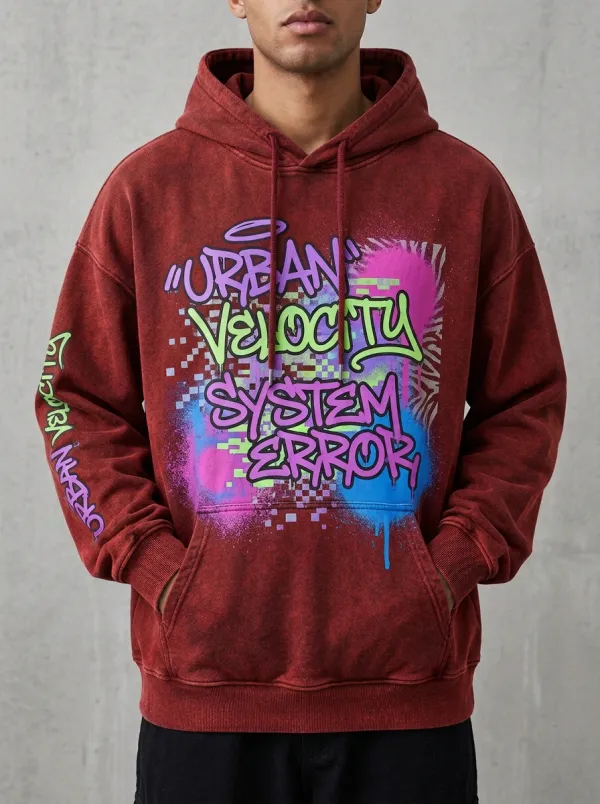 Men's Urban Streetwear Graffiti Hoodie