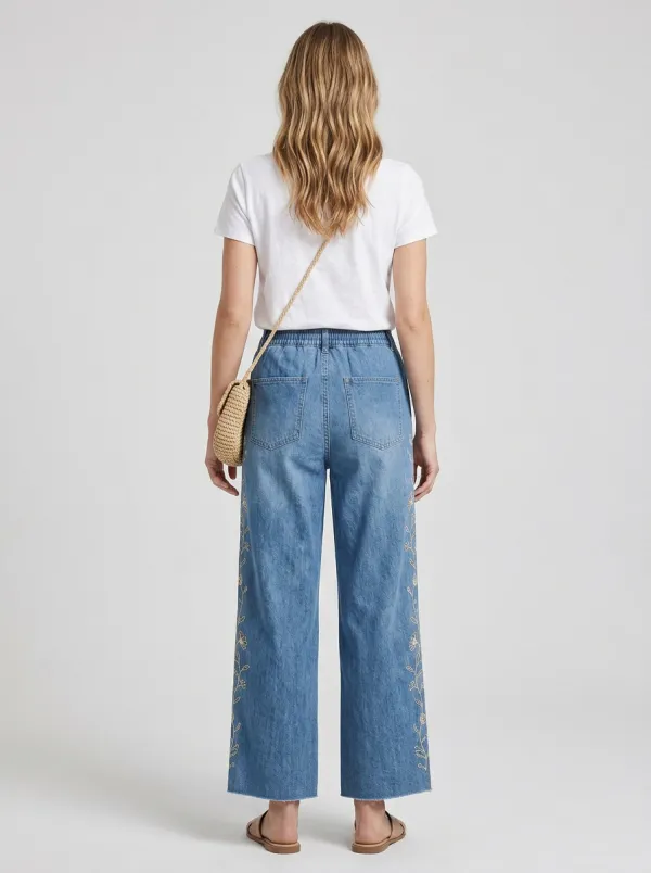 Women's Wide Leg Casual Denim Jeans
