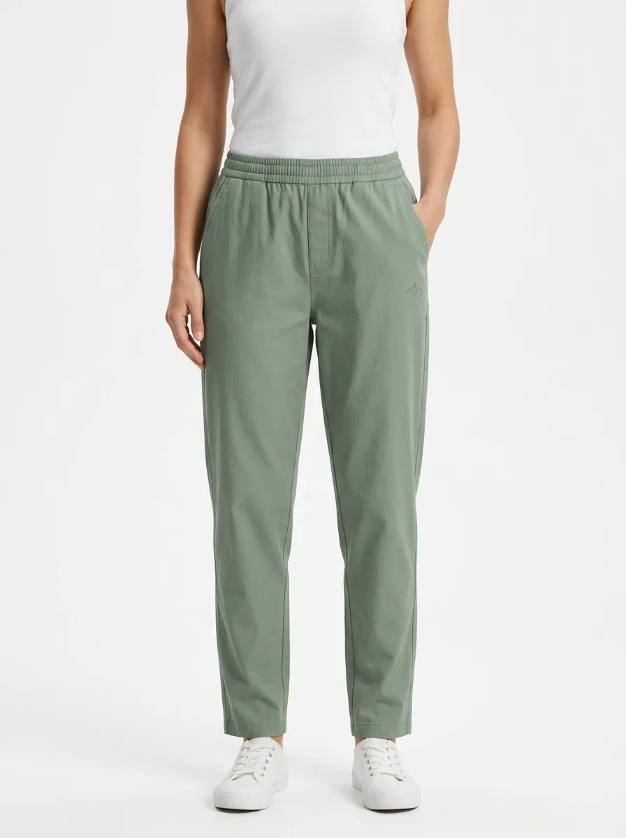 Women's Mountain Embroidered Elastic Waist Utility Trousers