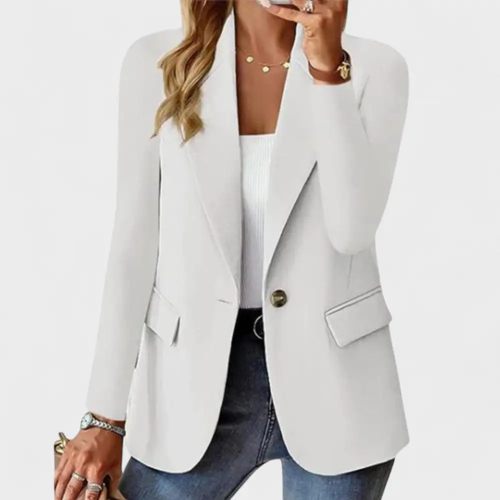 Single Button Button Front Tailored Blazer