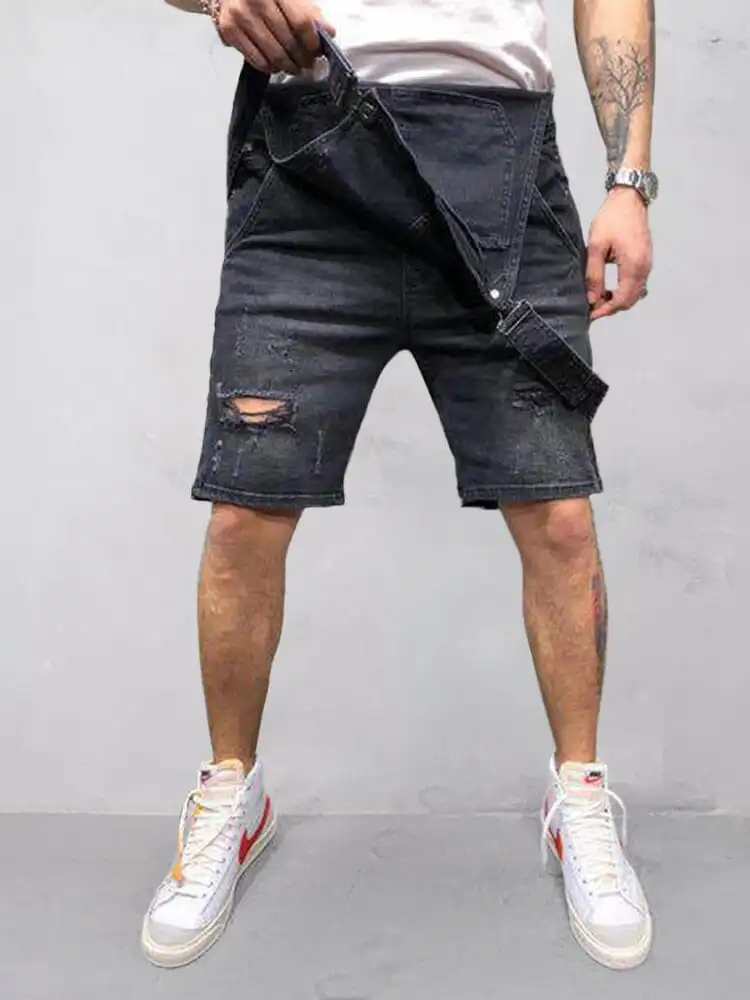 Denim Overall Shorts